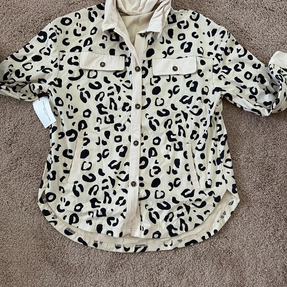 Leopard Print Corduroy Jacket